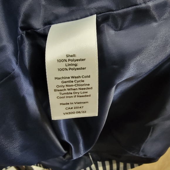 #57 NWT!! Talbots Navy check trench raincoat size XL in women's - Picture 9 of 9